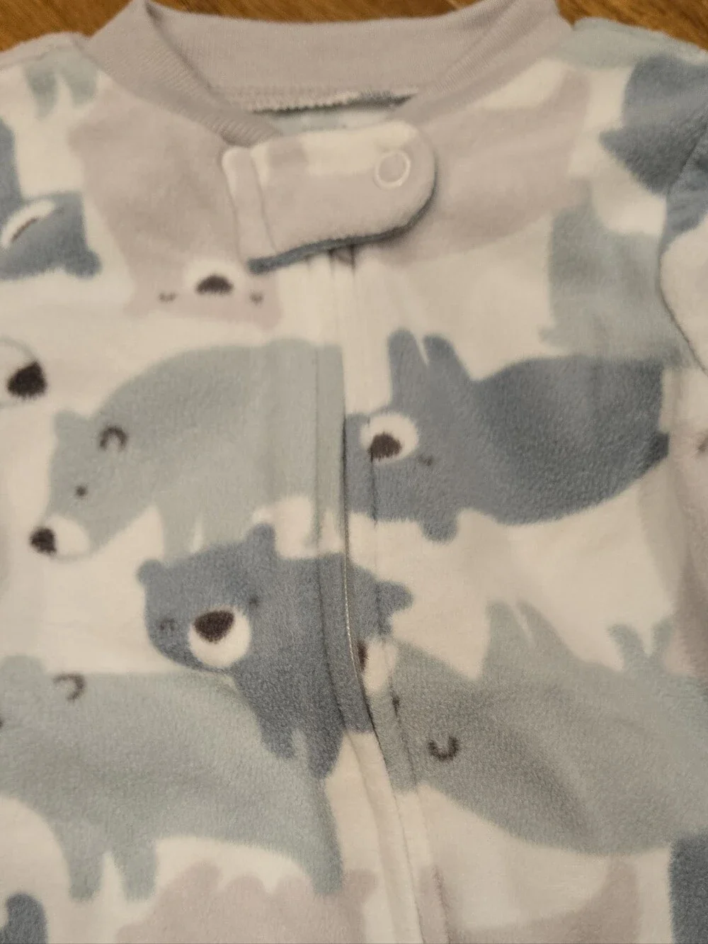 Carter's Baby Bear Fleece Zipper Footie Pajama Bodysuit